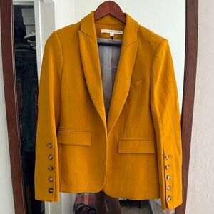 Veronica Beard Mustard Yellow Tailored Blazer